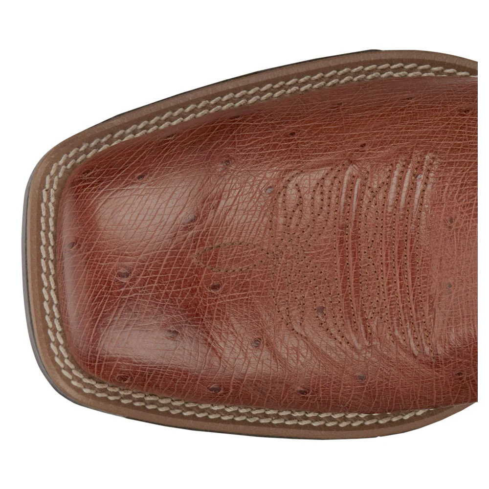 Roswell 11 Inch Smooth Ostrich Square Toe Cowboy Boots - Image 4