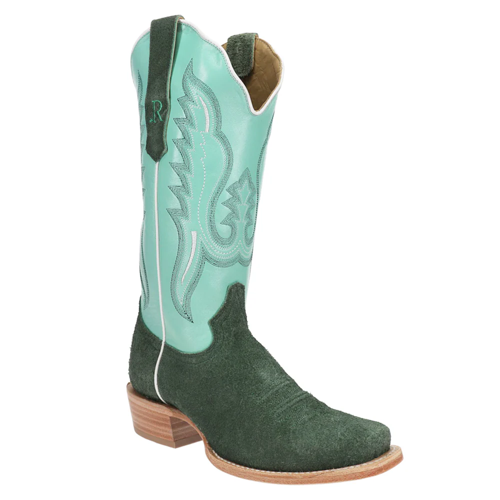 Rough Out Embroidered Narrow Square Toe Cowboy Boots - Image 2