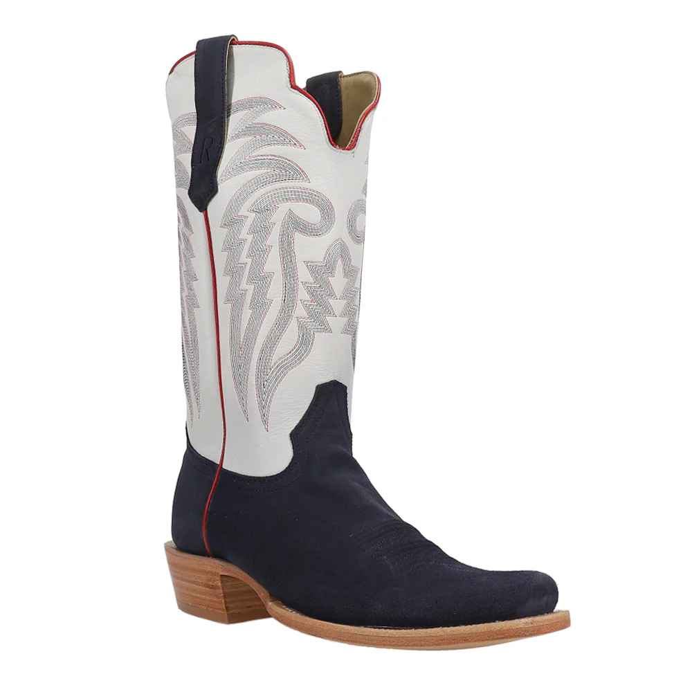 Rough Out Embroidered Narrow Square Toe Cowboy Boots - Image 2