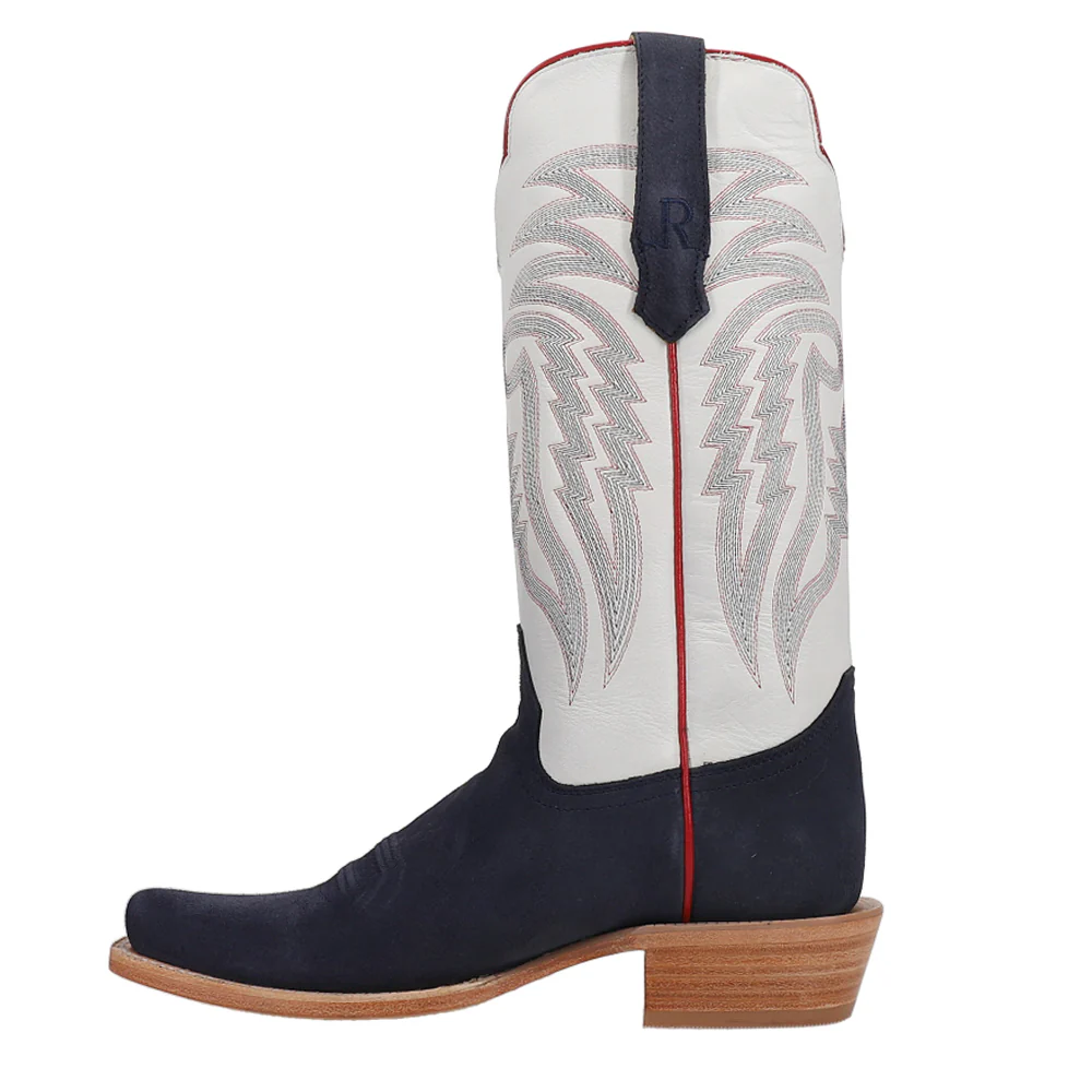 Rough Out Embroidered Narrow Square Toe Cowboy Boots - Image 3