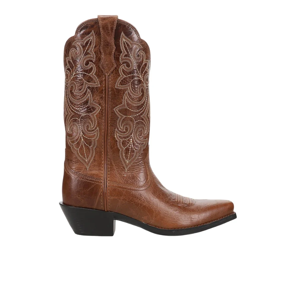 Round Up Embroidery Square Toe Cowboy Boots