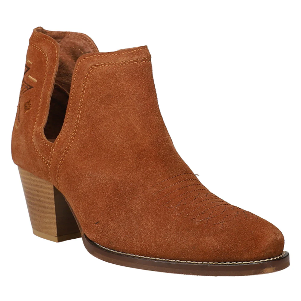Rowdy Aztec Southwest Embroidered Round Toe Cowboy Booties - Image 2
