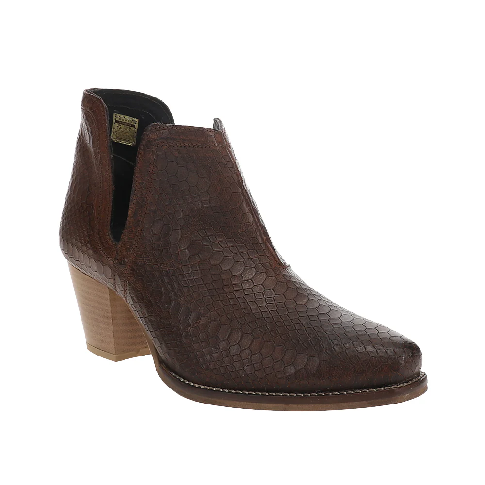 Rowdy Western Snake Print Snip Toe Cowboy Bootie - Image 2