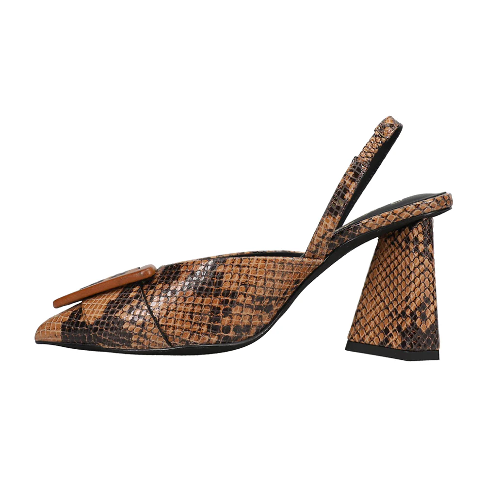 Rumor Has It Snake Block Heel Pumps - Image 3