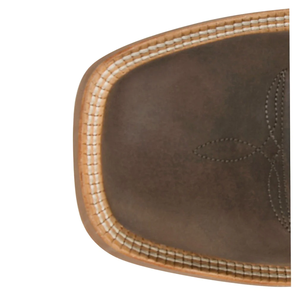 Rustle 11 Inch Embroidered Square Toe Pull On Cowboy Boots - Image 4