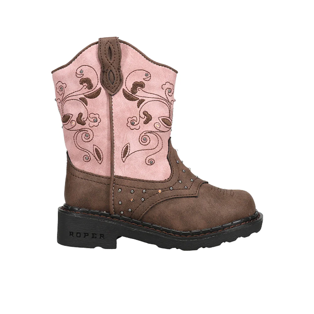 Saddle Light Round Toe Cowboy Boots (Little Kid-Big Kid)