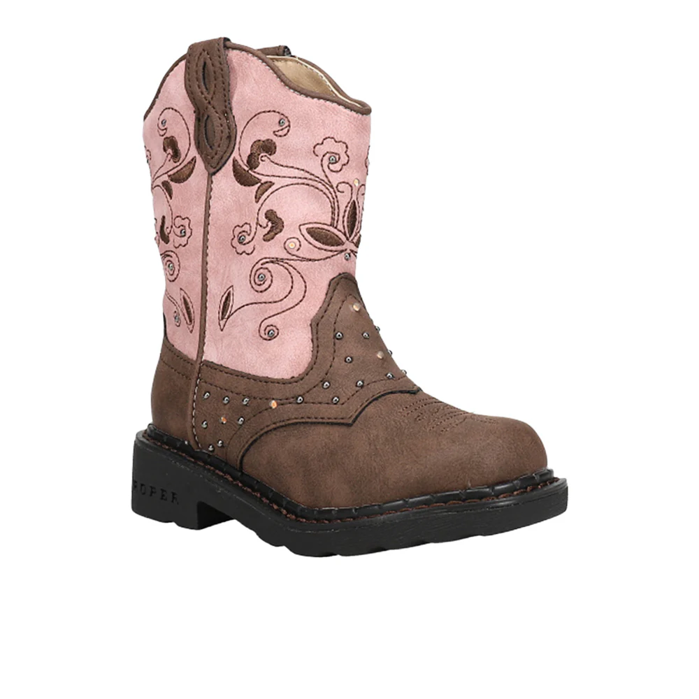 Saddle Light Round Toe Cowboy Boots (Little Kid-Big Kid) - Image 2