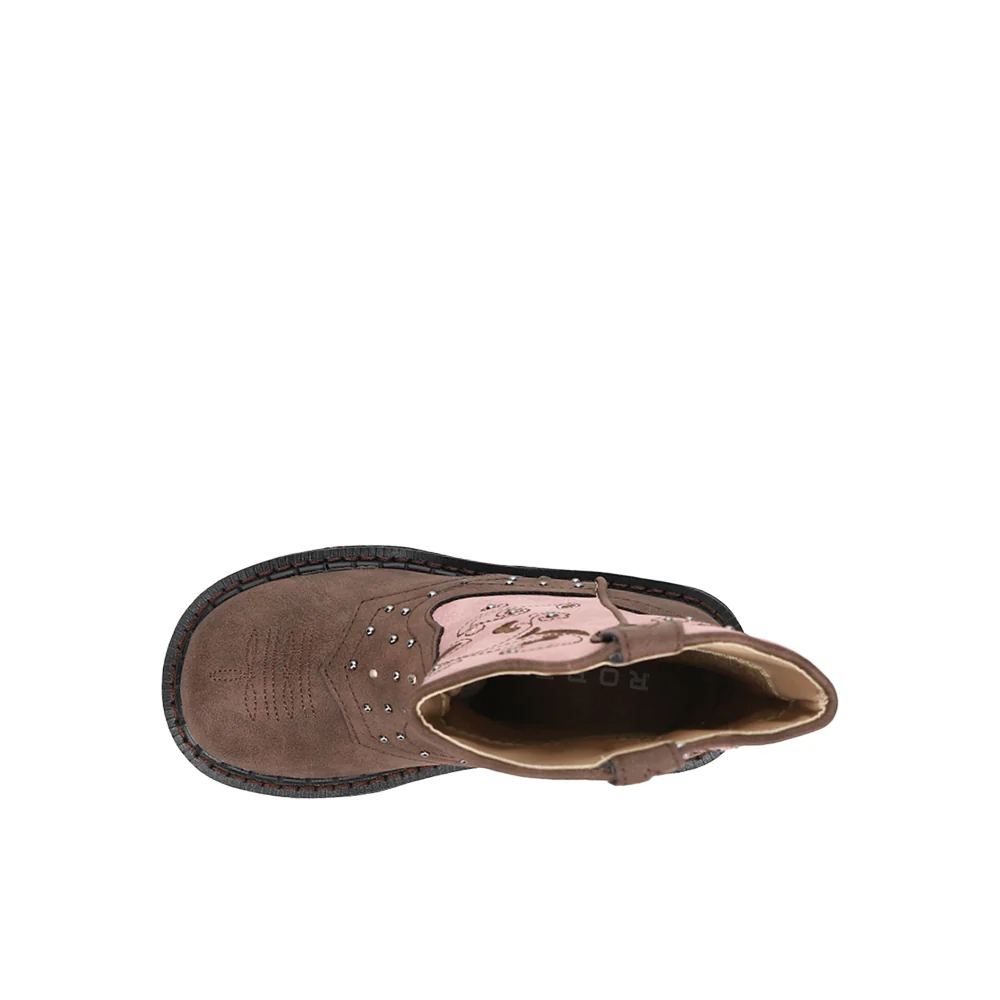 Saddle Light Round Toe Cowboy Boots (Little Kid-Big Kid) - Image 4