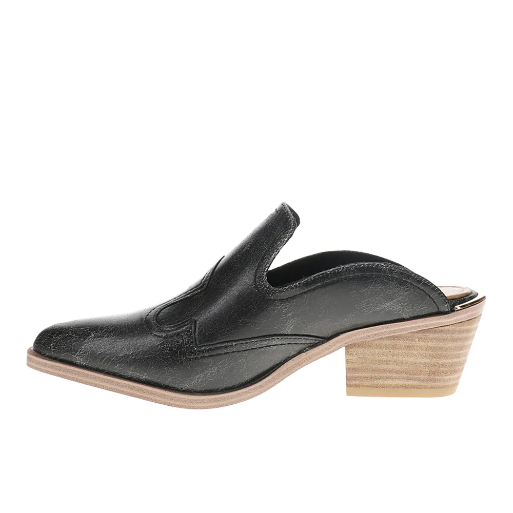 Saloon Pointed Toe Block Heel Pumps - Image 3