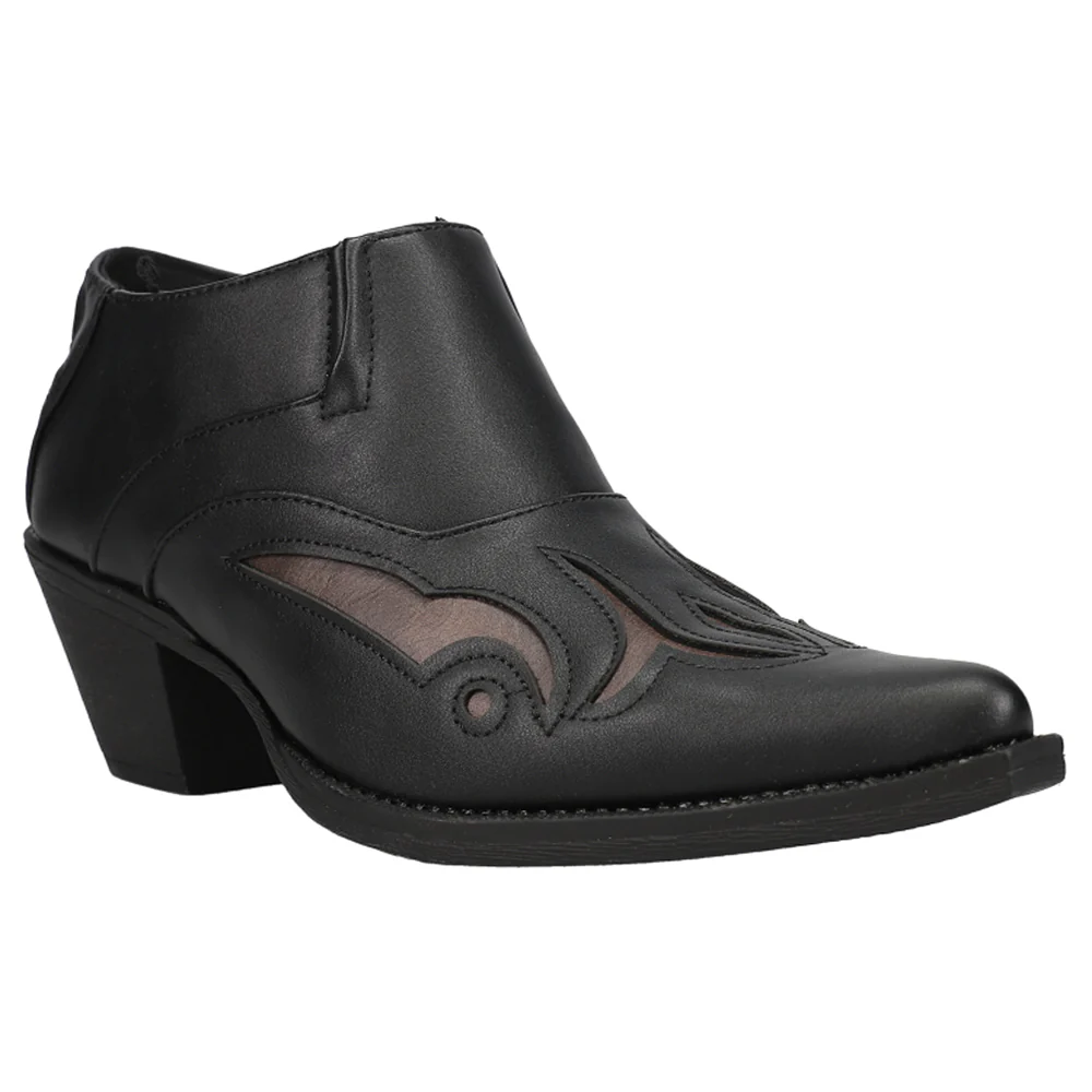 Sarah Tooled-Inlay Pointed Toe Cowboy Booties - Image 2