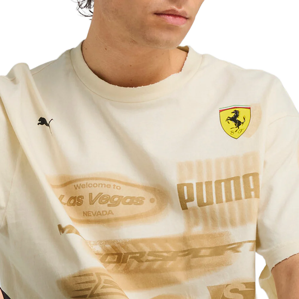 Scuderia Ferrari Race Desert Sun Las Vegas Graphic Crew Neck Short Sleeve T-Shirt - Image 5