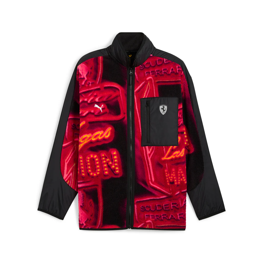 Scuderia Ferrari Race Neon Energy Polar Fleece Full Zip Jacket - Image 3