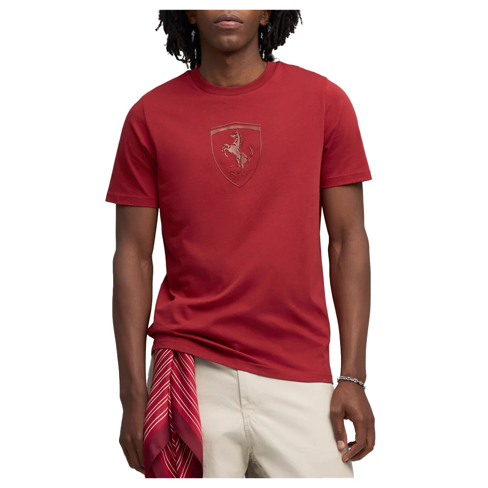 Scuderia Ferrari Race Tonal Big Shield Crew Neck Short Sleeve T-Shirt - Image 3