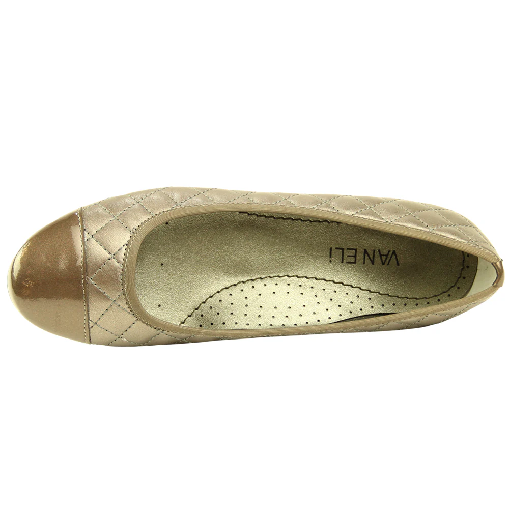 Serene Metallic Quilted Ballet Flats - Image 4