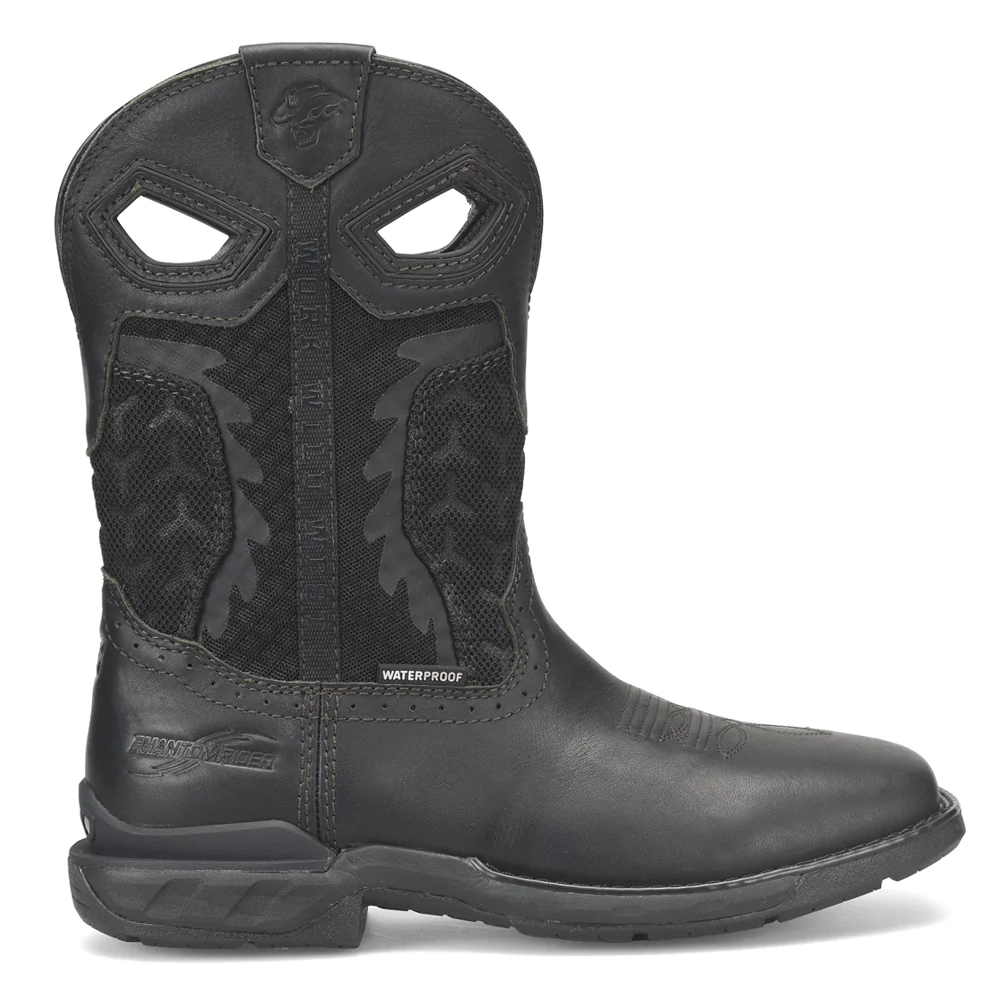 Shadow 11 inch Pull On Waterproof Wide Square Toe Work Boots