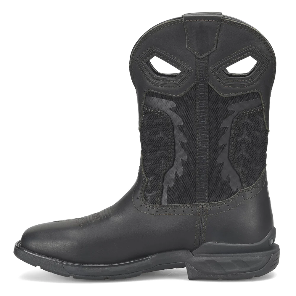Shadow 11 inch Pull On Waterproof Wide Square Toe Work Boots - Image 3