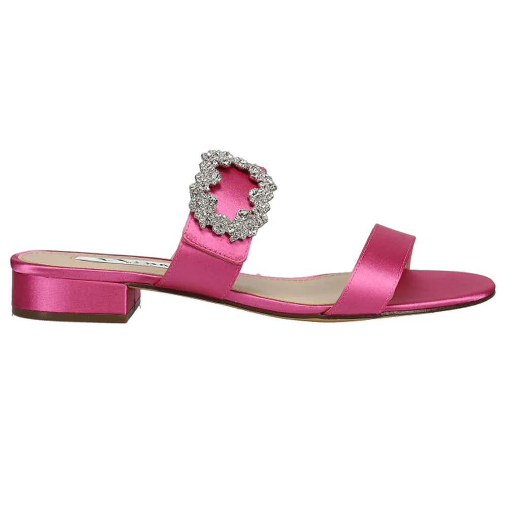 Shavone Rhinestone Metallic Slide Sandals
