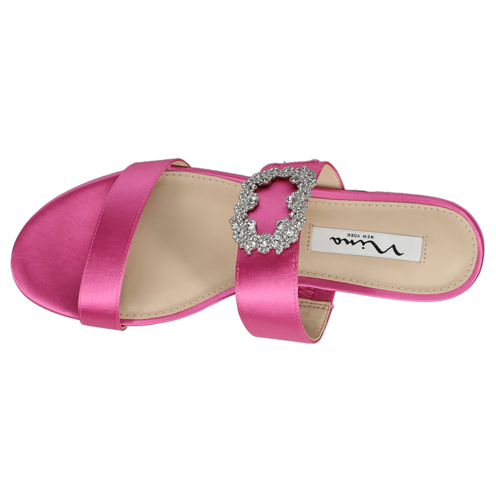 Shavone Rhinestone Metallic Slide Sandals - Image 4