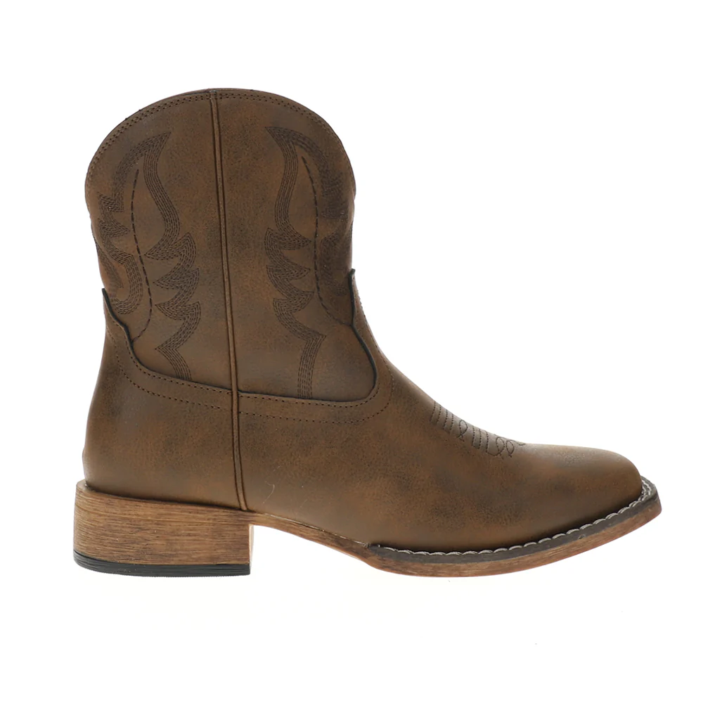 Shayla Embroidered Square Toe Zippered Cowboy Booties