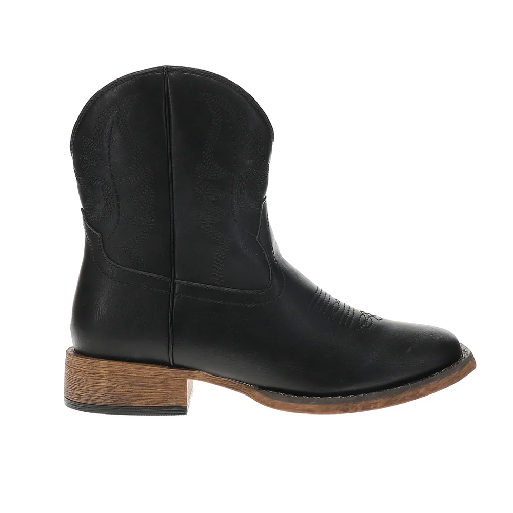 Shayla Embroidered Square Toe Zippered Cowboy Booties