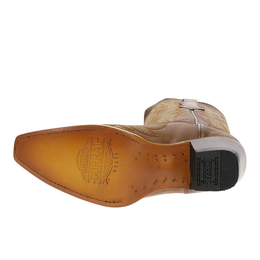 Shedron Flames Embroidery Snip Toe Cowboy Boots - Image 5