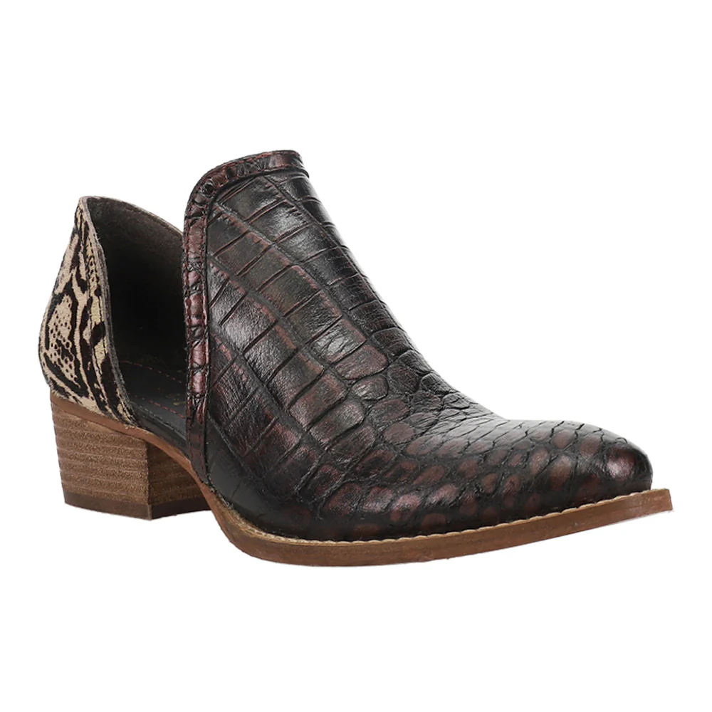 Shy Town Croc Round Toe Cowboy Booties - Image 2