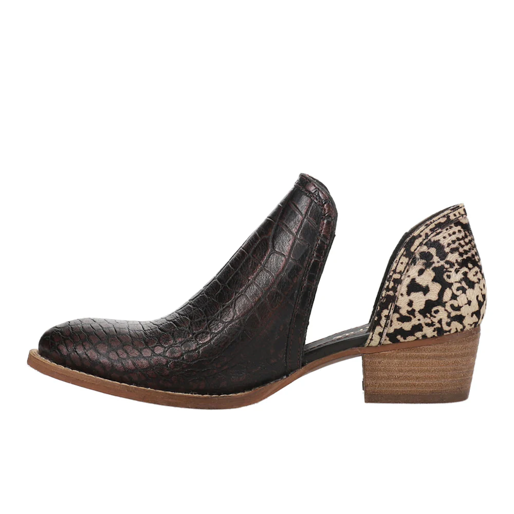 Shy Town Croc Round Toe Cowboy Booties - Image 3
