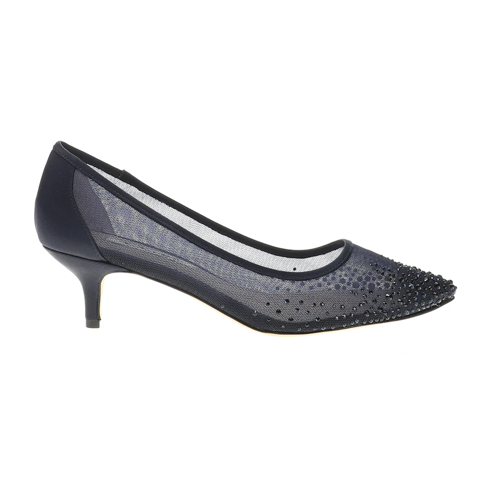 Sofie Rhinestone Pointed Toe Kitten Heel Pumps