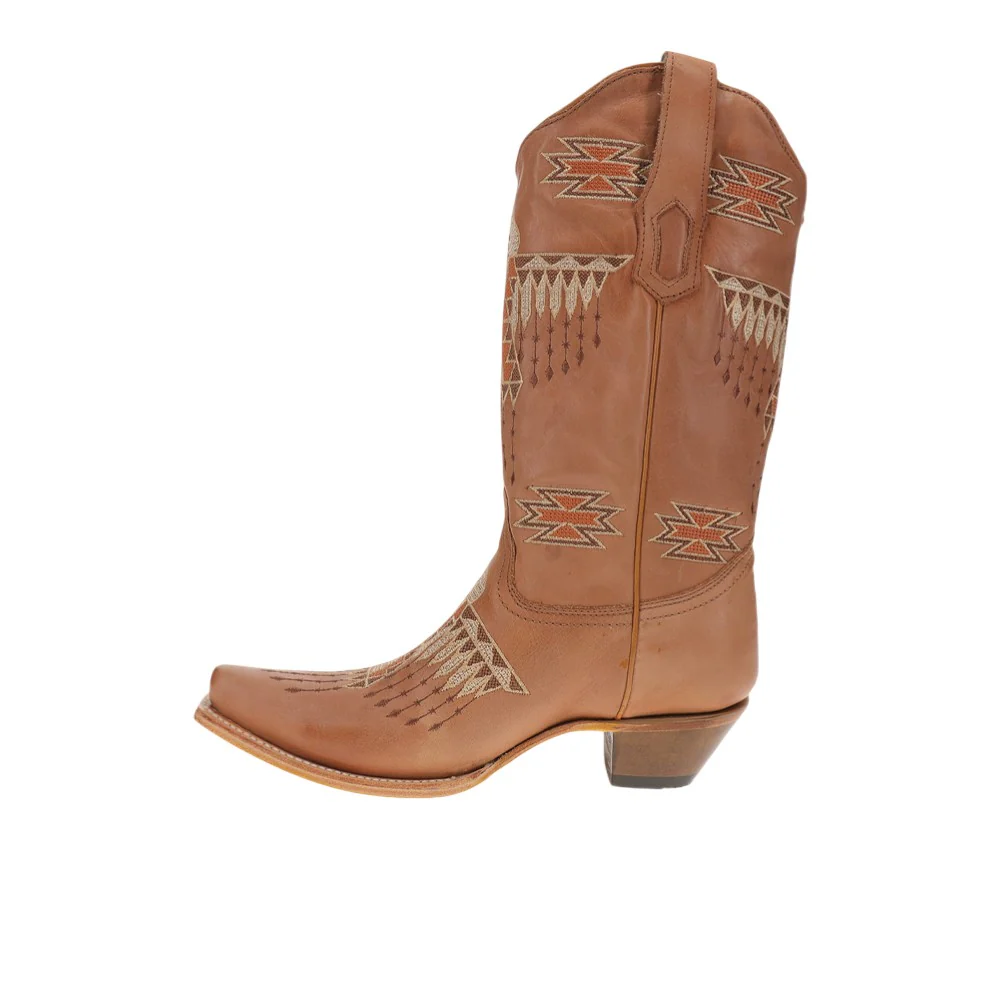 Southwest Embroidered Snip Toe Pull On Cowboy Boots - Image 3