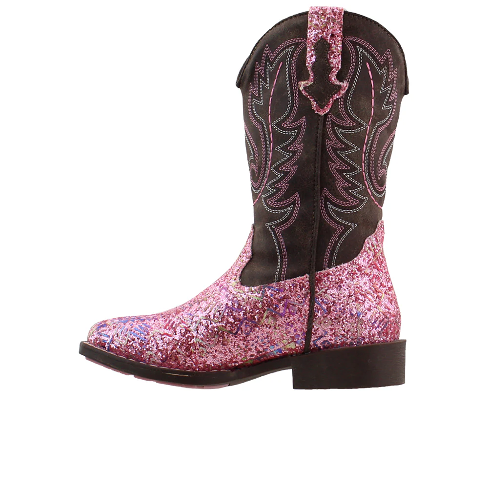Southwest Glitter Square Toe Cowboy Boots (Little Kid-Big Kid) - Image 4