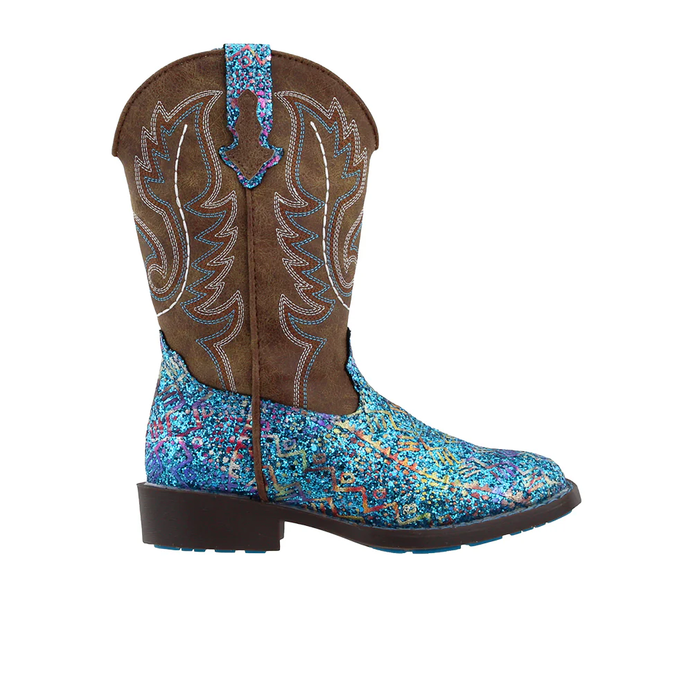 Southwest Glitter Square Toe Cowboy Boots (Little Kid-Big Kid)