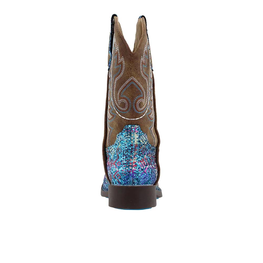 Southwest Glitter Square Toe Cowboy Boots (Little Kid-Big Kid) - Image 3