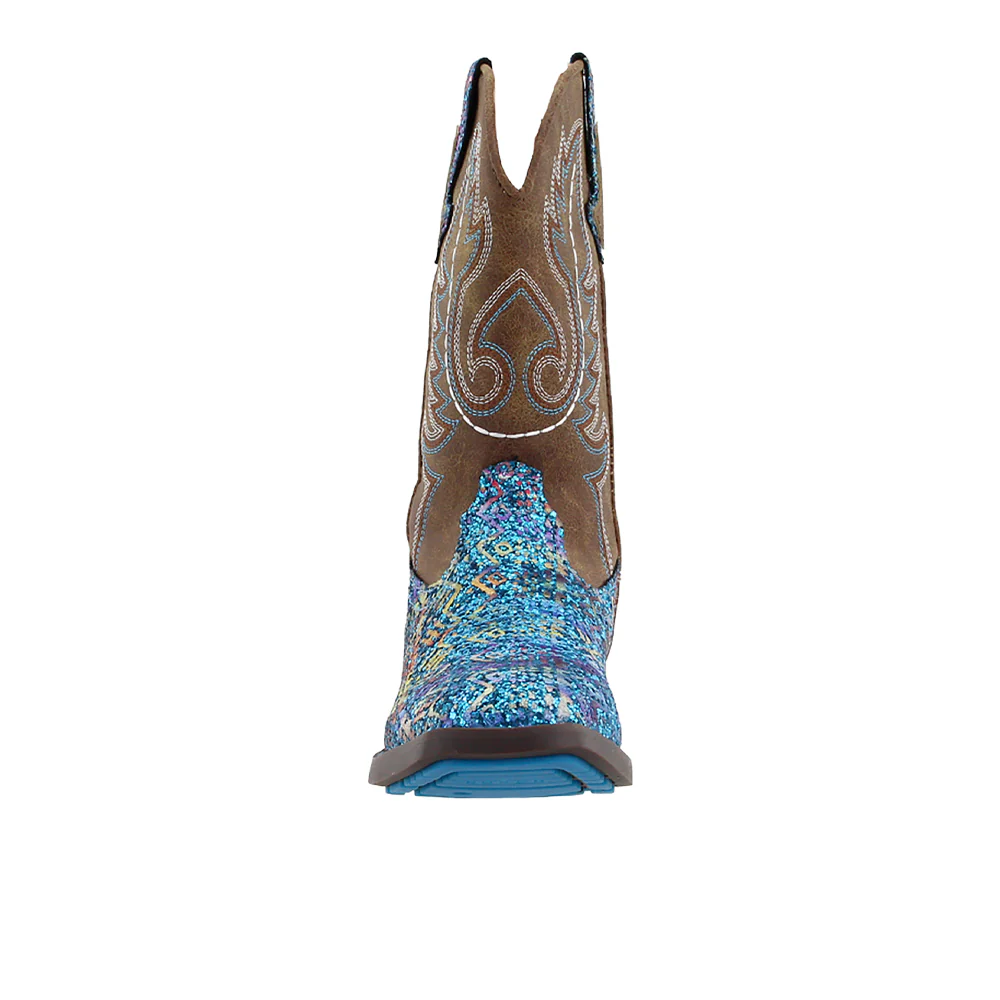 Southwest Glitter Square Toe Cowboy Boots (Little Kid-Big Kid) - Image 5