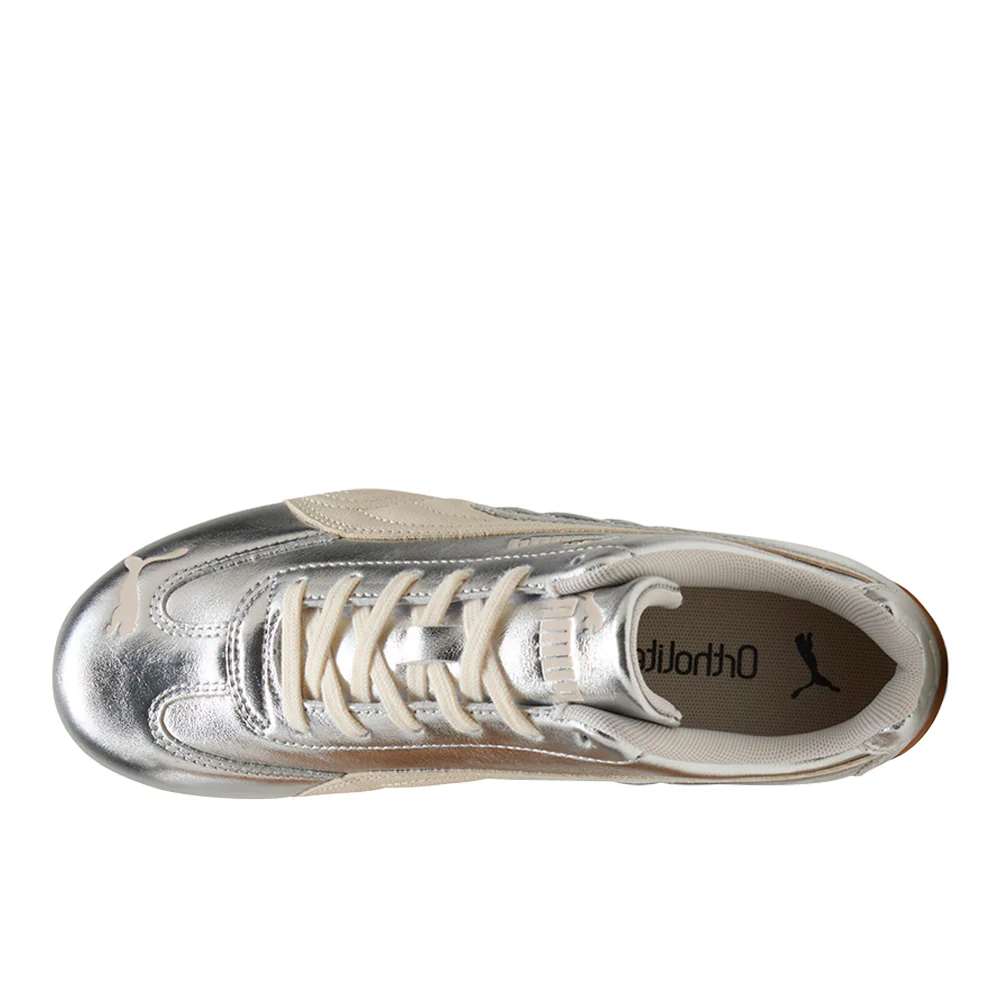 Speedcat Silver Lace Up Sneakers - Image 4
