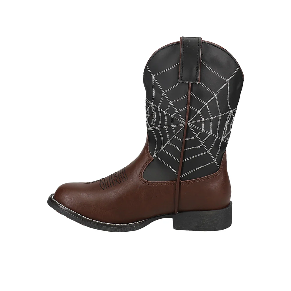 Spider Web Light Up Round Toe Cowboy Boots (Toddler-Little Kid) - Image 3