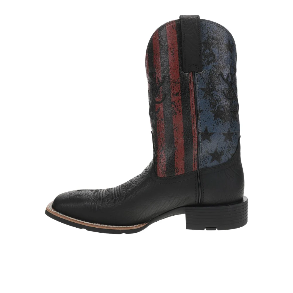 Sport Liberty Antler Embroidered Square Toe Pull On Cowboy Boots - Image 3