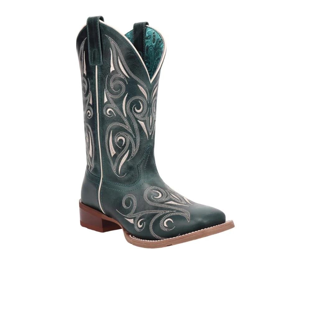 Spurred Square Toe Pull On Cowboy Boots - Image 2