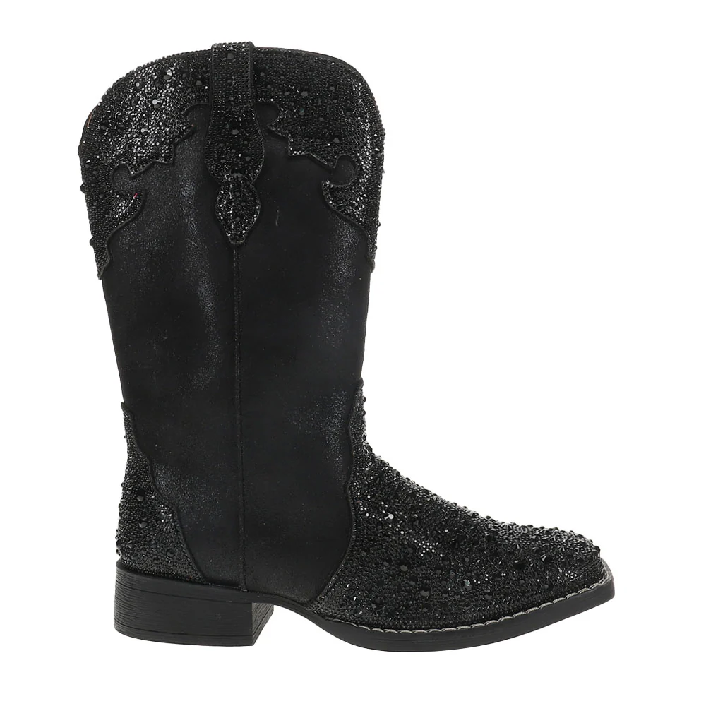 Starlit Rhinestone Square Toe Cowboy Boots