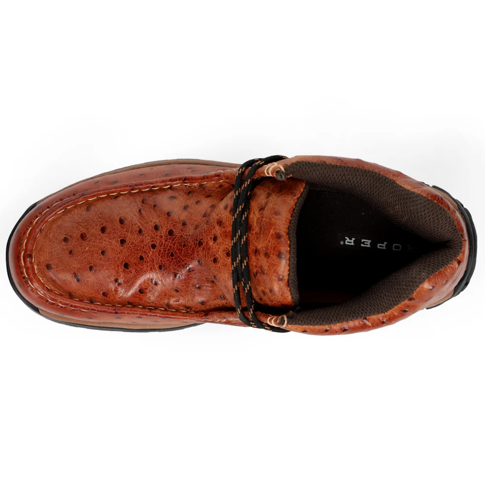 Stirrup Ostrich Print Moc Toe Chukka Boots - Image 4