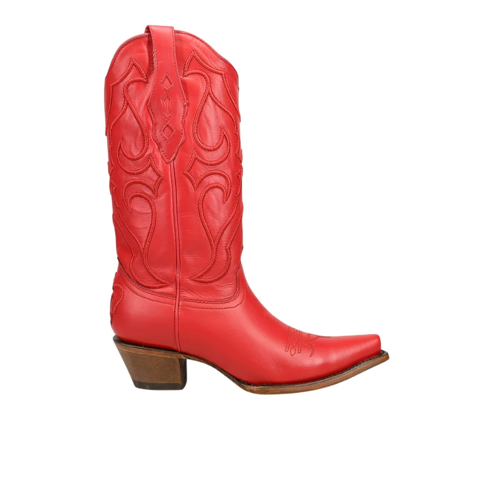Stitch Embroidered Snip Toe Cowboy Boots