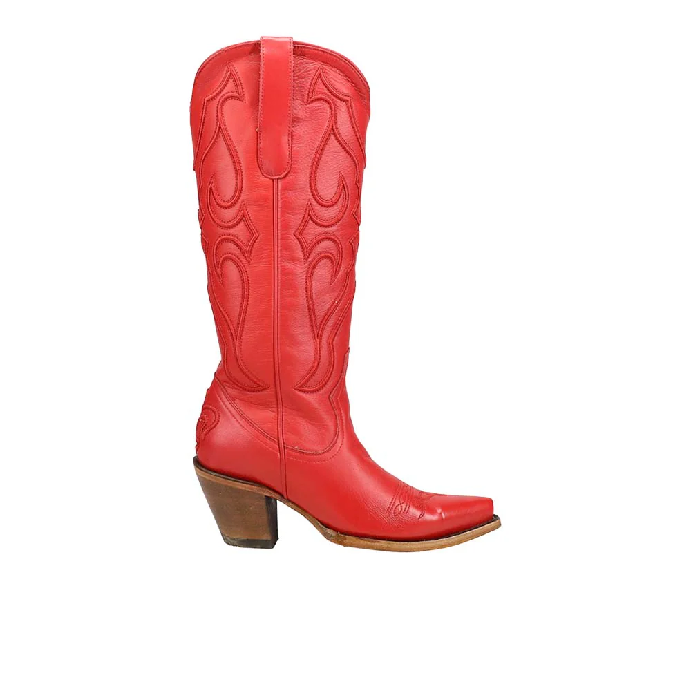 Stitch Pattern Embroidered Snip Toe Cowboy Boots