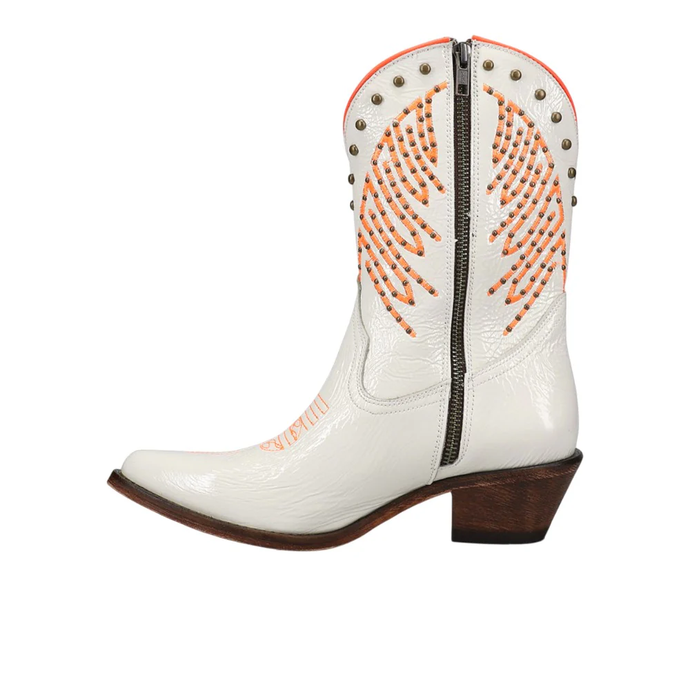 Studded Embroidered Pointed Toe Cowboy Boots - Image 3