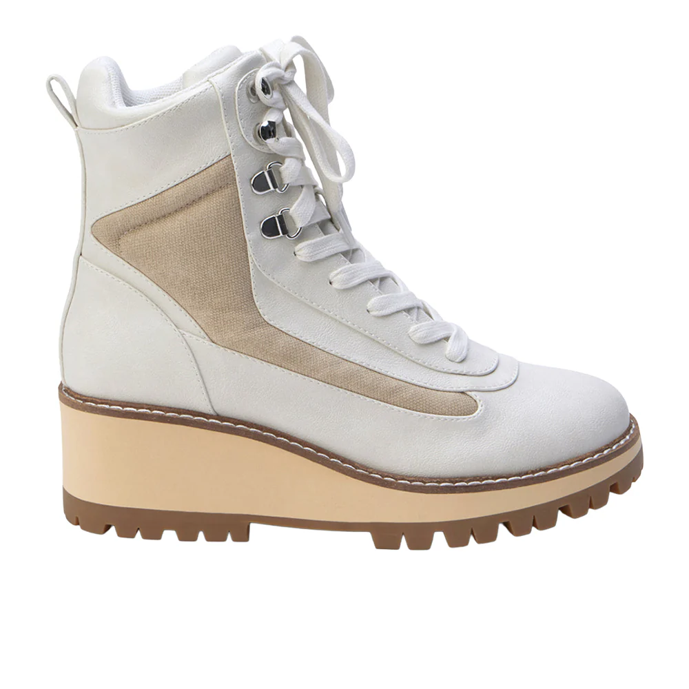 Summit Round Toe Wedge Lace Up Hiking Boots