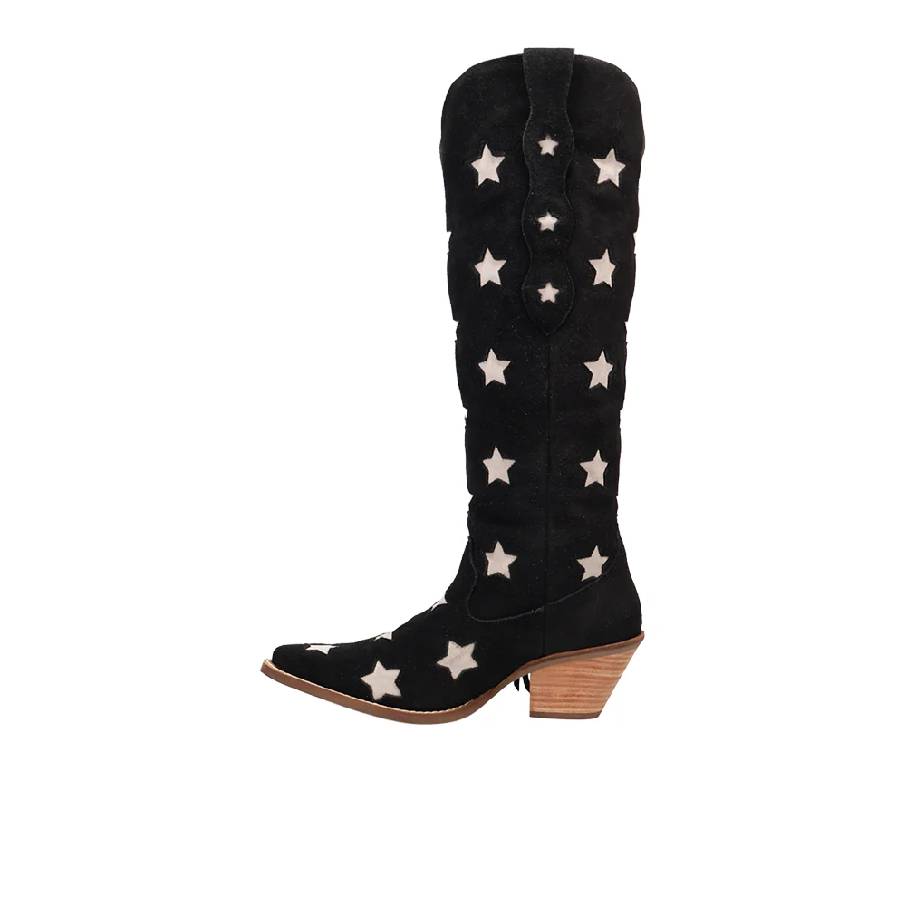 Super Star Fringe Tooled Inlay Snip Toe Cowboy Boots - Image 3