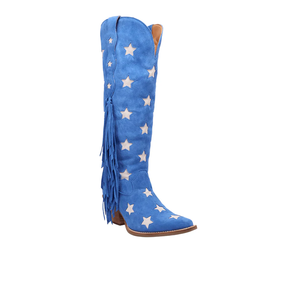 Super Star Fringe Tooled Inlay Snip Toe Cowboy Boots - Image 2