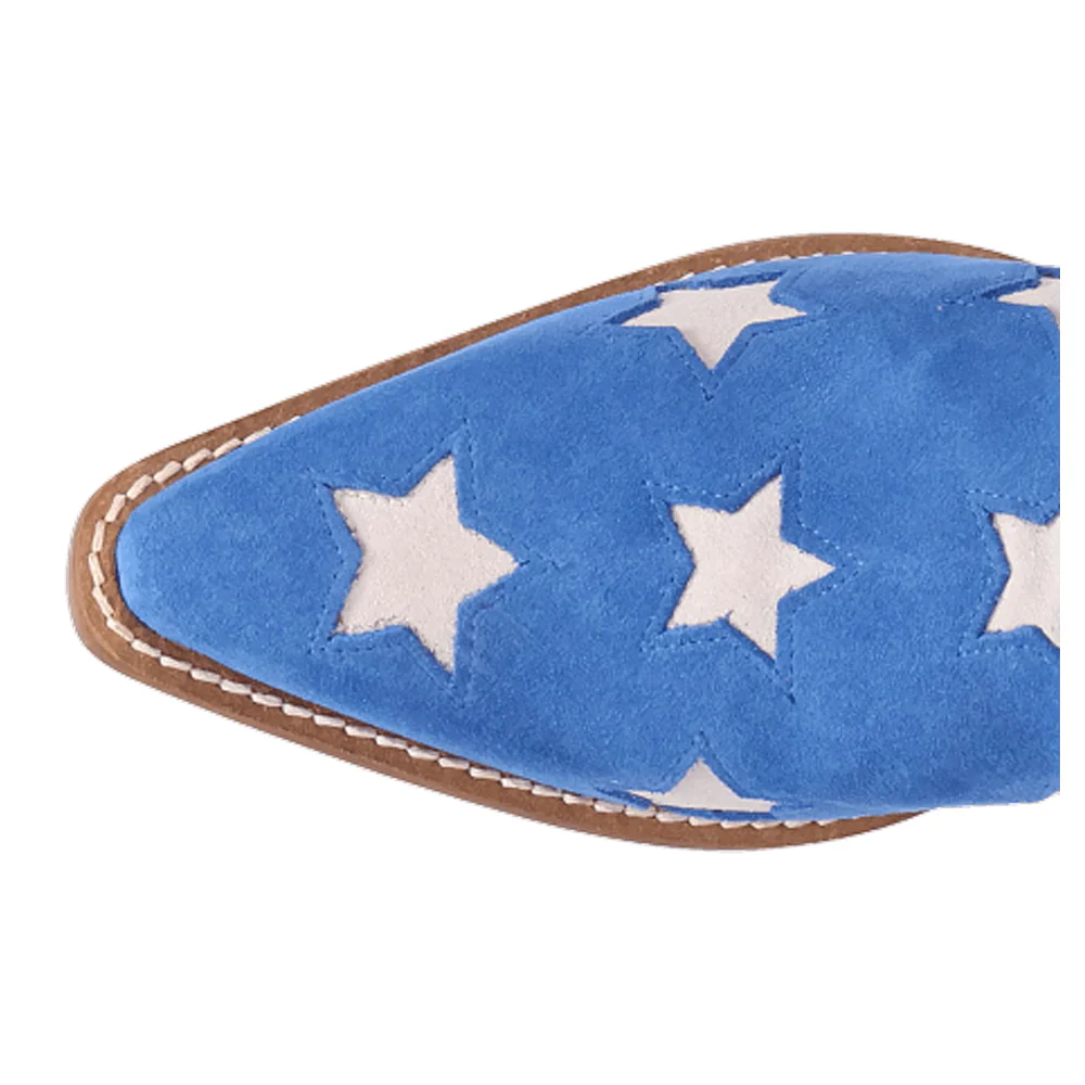 Super Star Fringe Tooled Inlay Snip Toe Cowboy Boots - Image 4