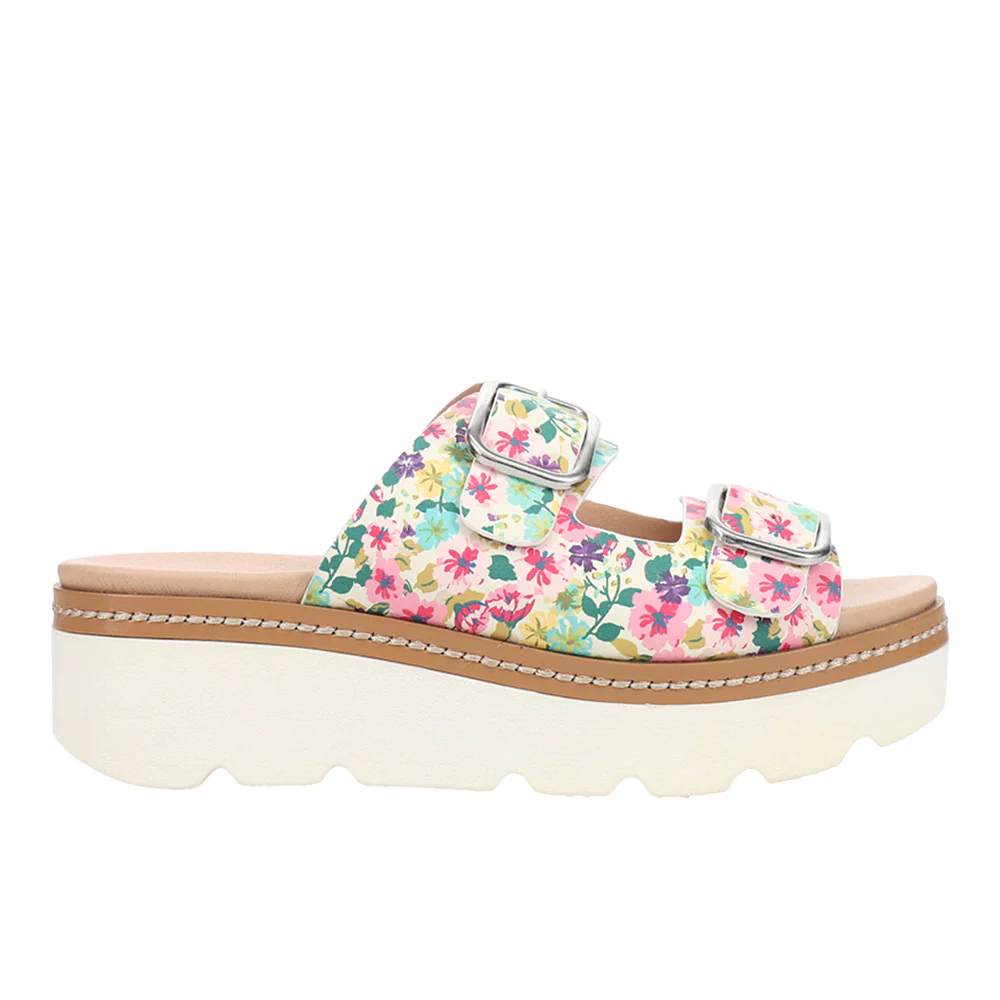Surfs Up Floral Platform Slide Sandals