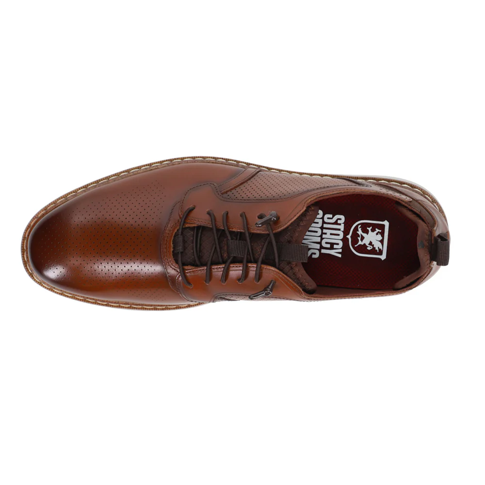 Sync Plain Toe Elastic Lace Up Oxford Shoes - Image 4