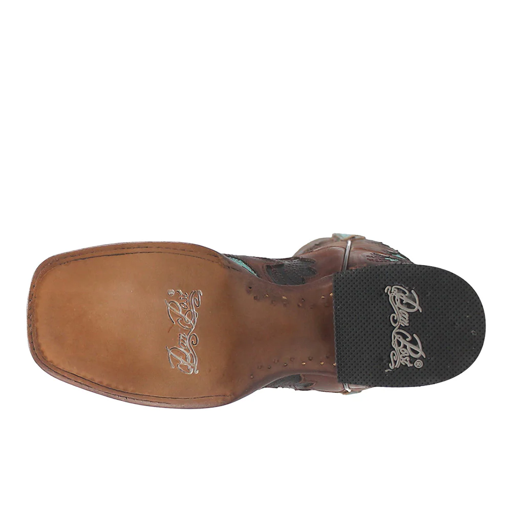 Tamarind Tooled Inlay Square Toe Cowboy Boots - Image 5