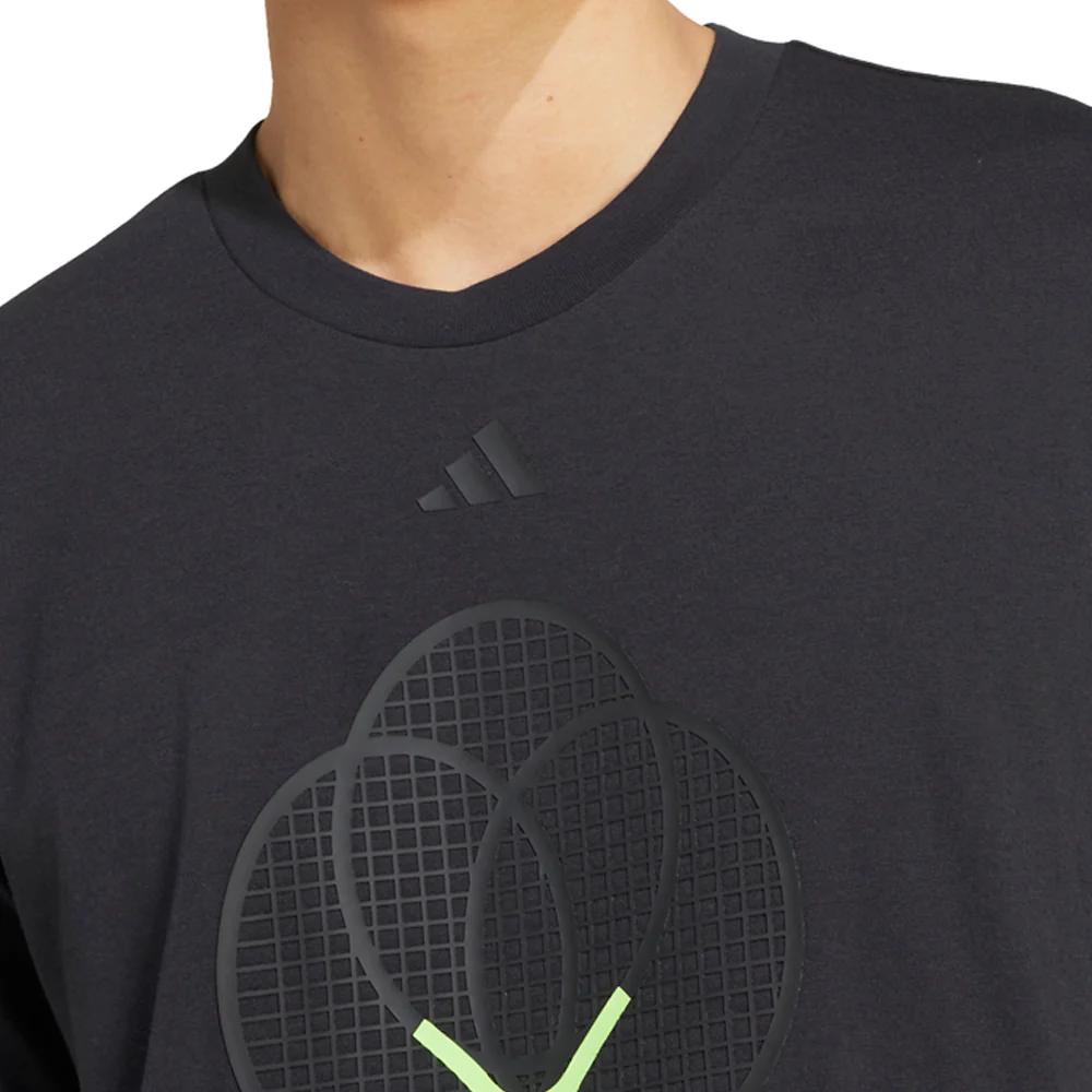Tennis 3 Rackets Graphic Crew Neck Short Sleeve T-Shirt - Image 4
